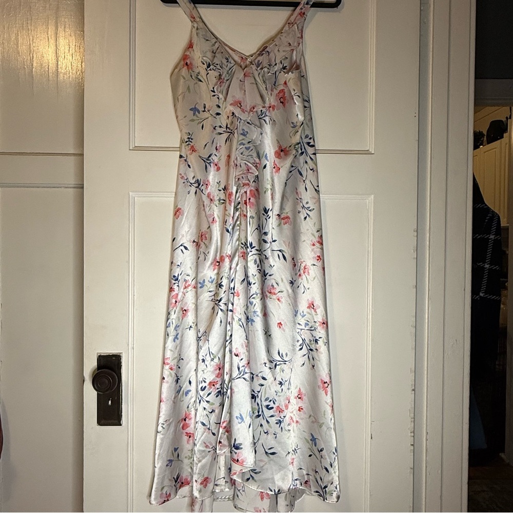 Oscar de la Renta Floral Satin Dress